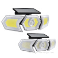 Newest Smart Triple Heads 254*SMD/274*COB Outdoor Party Motion Sensing Solar Powered Garden Wall Light With Adjustable Lamp Body